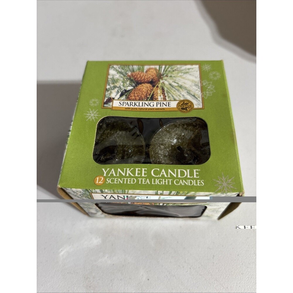 Yankee Candle Sparkling Pine Tea Lights 12 Pack New Holiday Christmas Scent